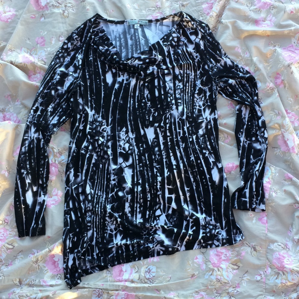 Vintage Suzie LS Top Slouch Collar